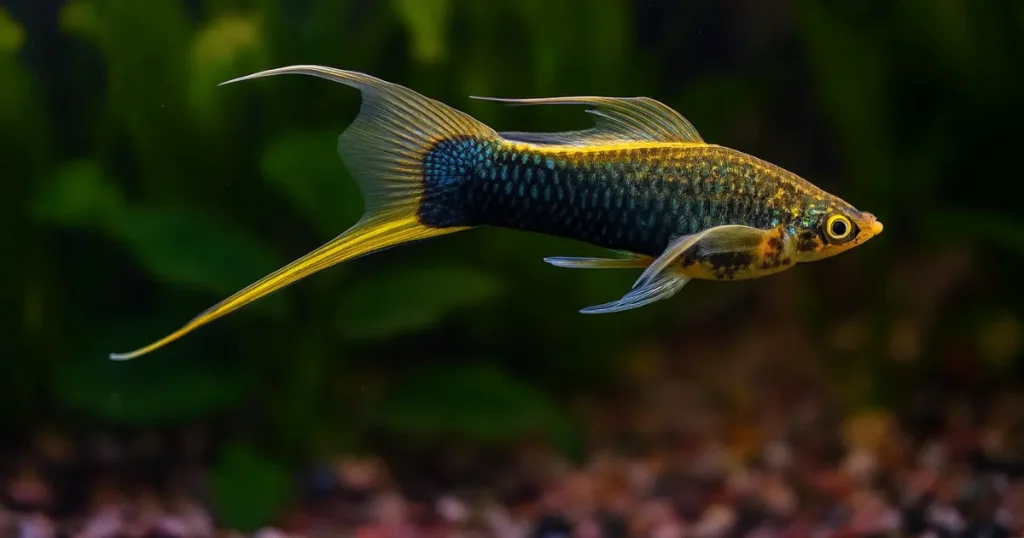 Black and gold swordtail