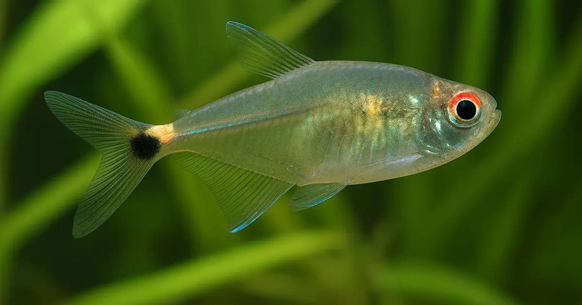 X-ray tetra among plants in a tank