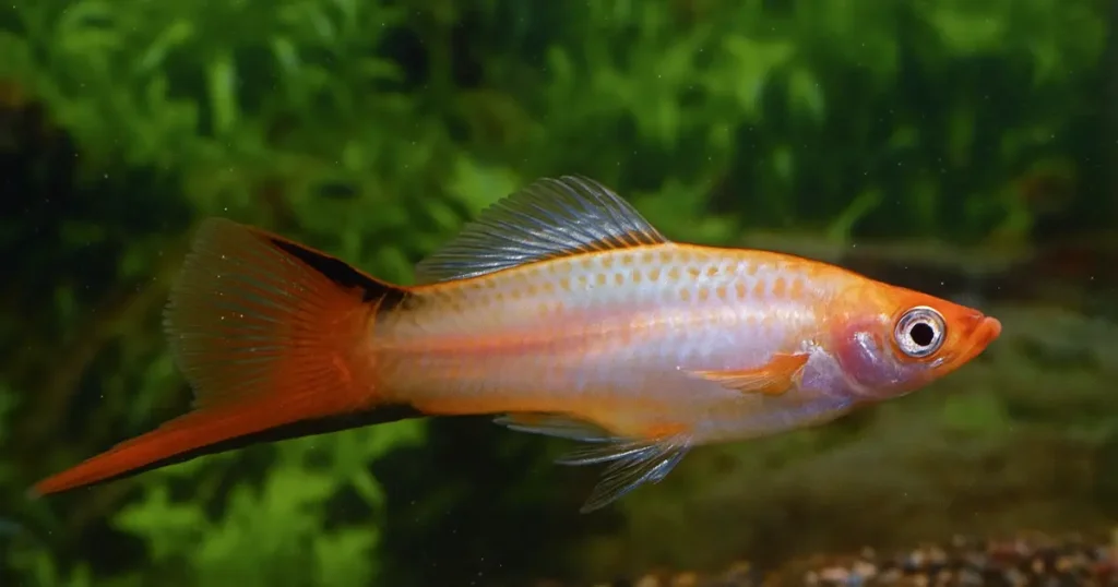 Orange and white swordtail