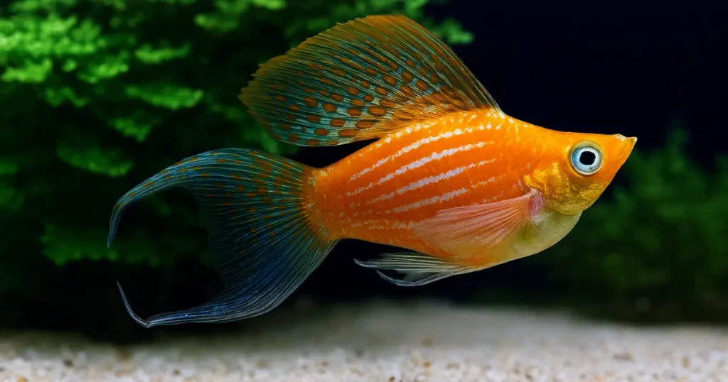 Orange high-fin molly