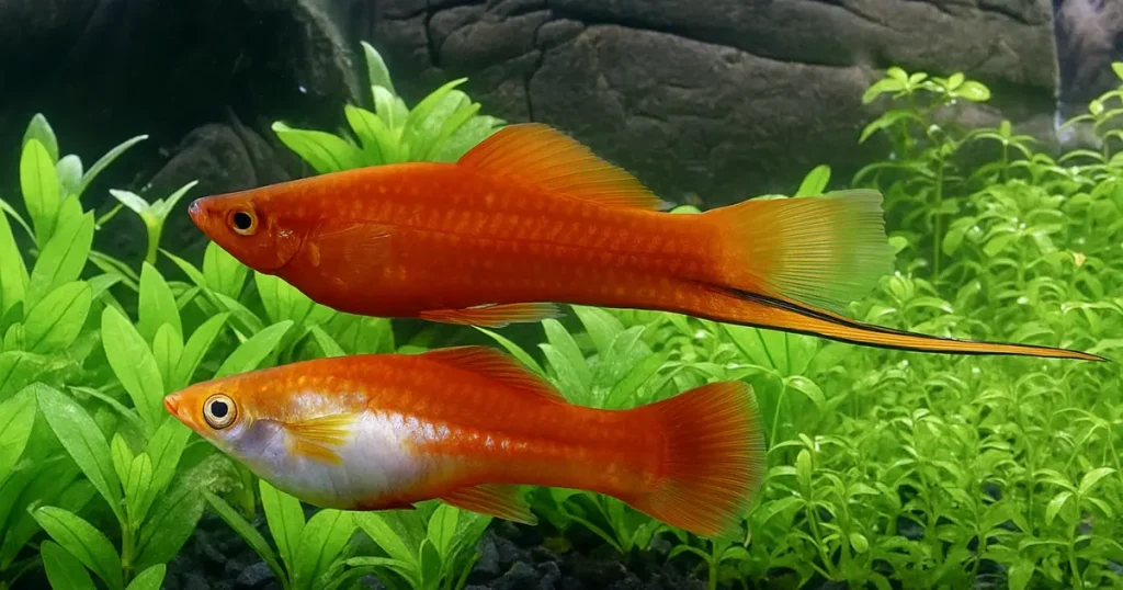 Swordtail male and female
