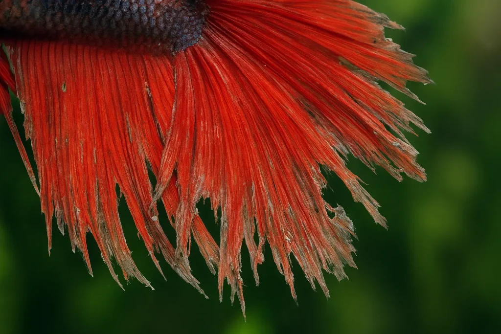 Close up of fin rot