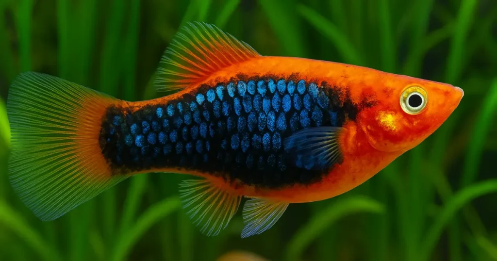 Orange Platy with blue abdomen